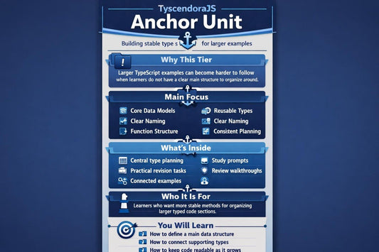 Informational graphic about TyscendoraJS Anchor Unit on a blue background