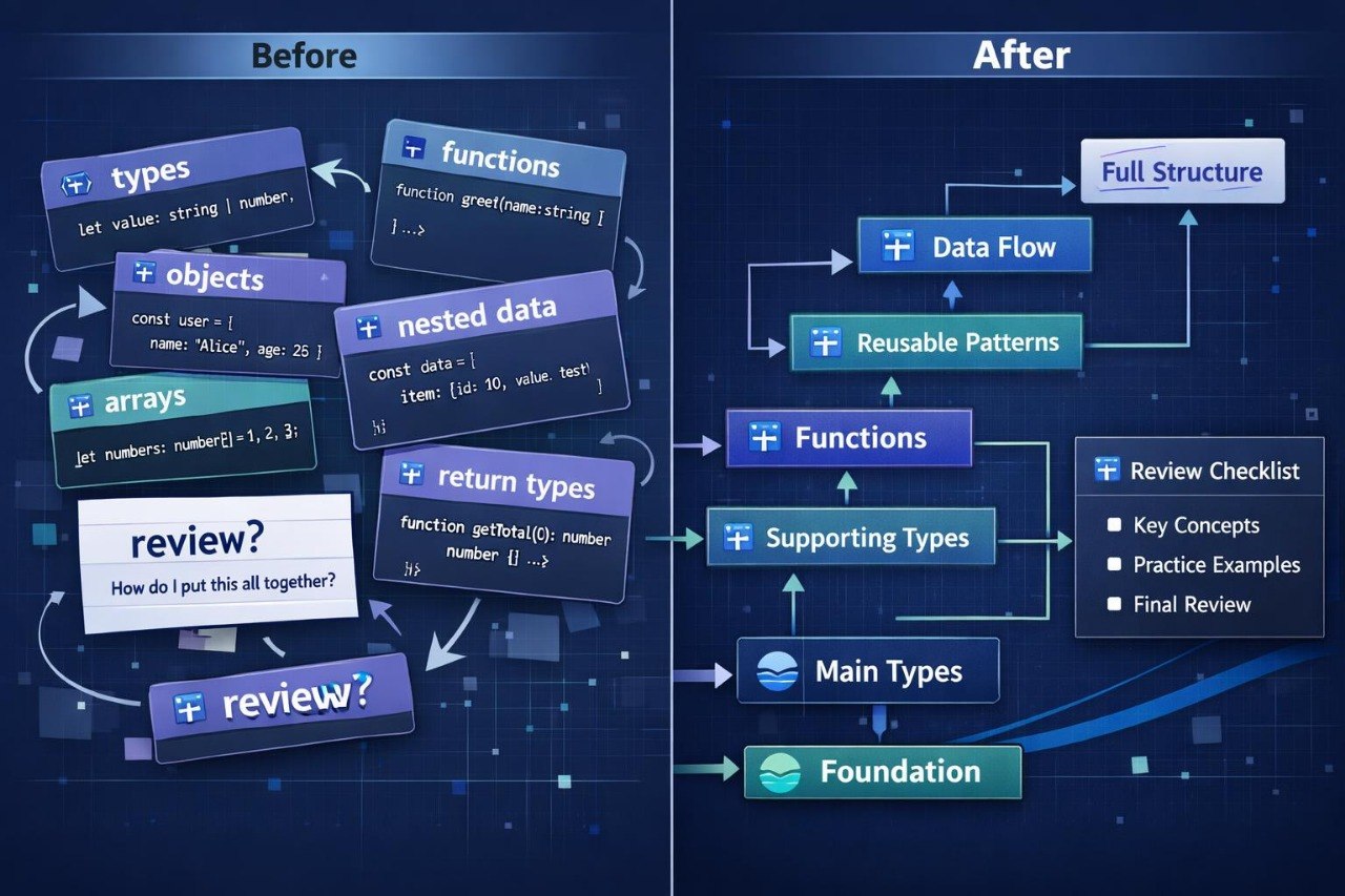 Before and after comparison of a software architecture diagram on a blue background.