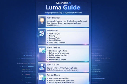 Tyscendora JS Luma Guide on a blue background