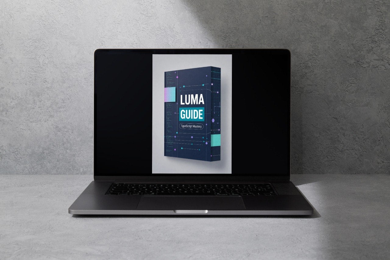 Laptop displaying a Luma Guide on a gray background
