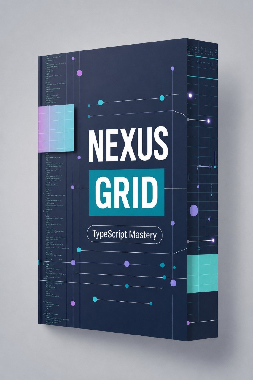 Nexus Grid TypeScript Mastery book or course packaging on a gray background